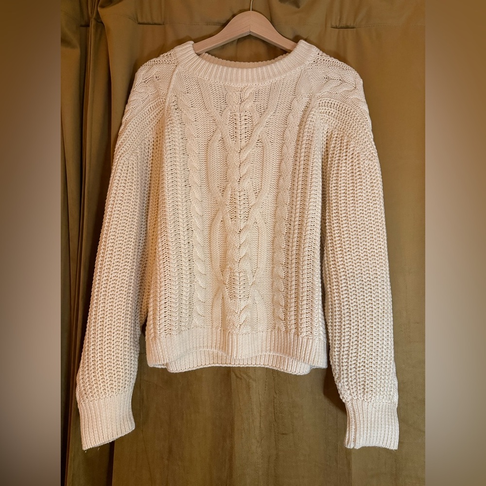 Free People Cable Knit Sweater - Cream